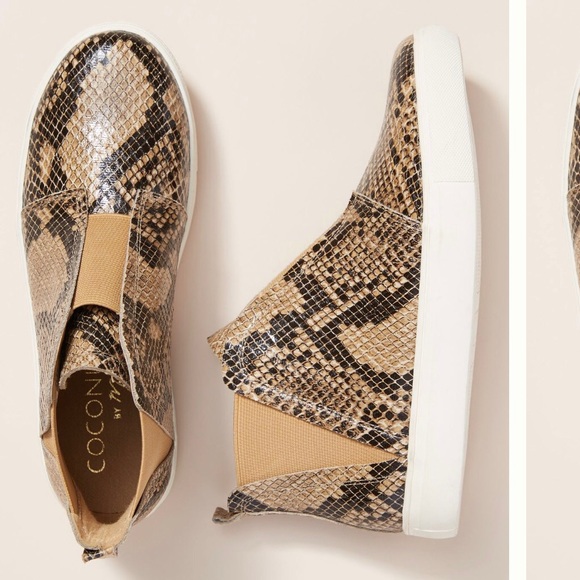 • Anthro leather snakeskin ankle hightop - Picture 6 of 7